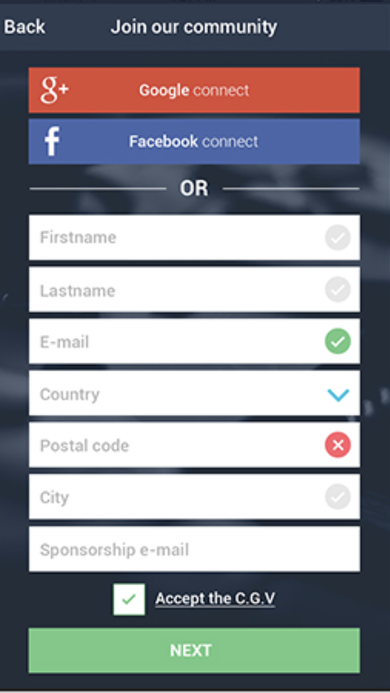Gametogame Screen 03 Signup