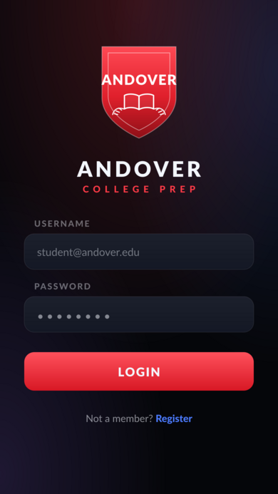 Andover College Prep Screen 01 Login