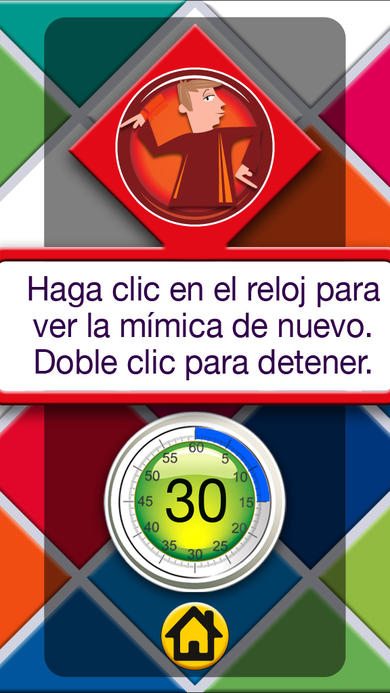 In-round gameplay screen showing the mimic prompt icon, on-screen instructions, and a live countdown timer dial.