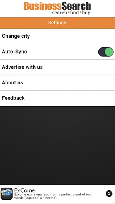 Business Search Screen 06 Settings