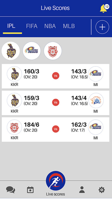 Fanmeup Screen 03 Live Scores