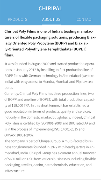 Chiripal Screen 06 About