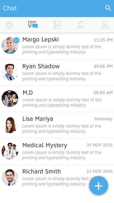 Indian Medical Network Screen 04 Chat List