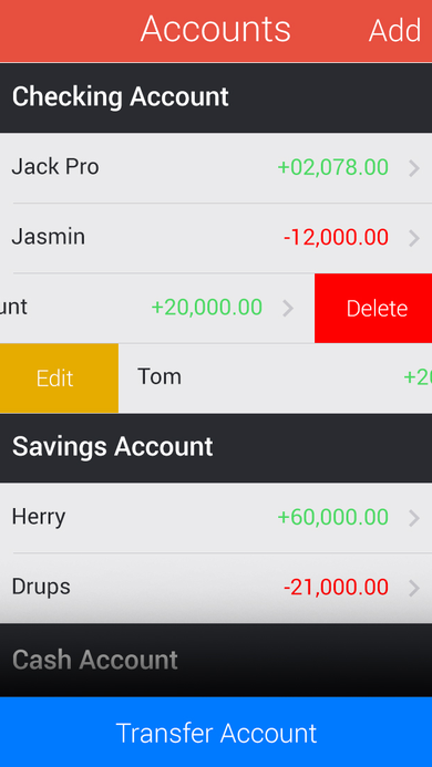 Excome Screen 02 Accounts List