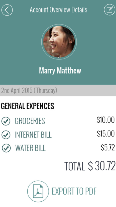 Kittytabs Screen 06 Expense Detail